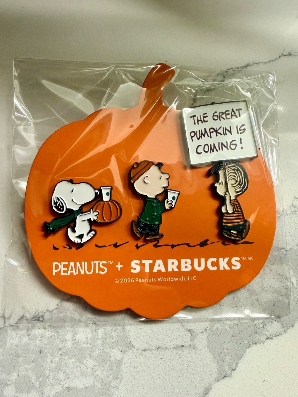 Starbucks x Peanuts Snoopy Pumpkin Pin Set